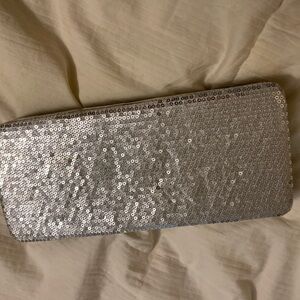 Silver Sequin Clutch